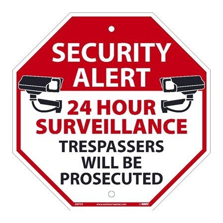 Nmc Security Alert 24 Hr Video Trespass Sign, M975R M975R
